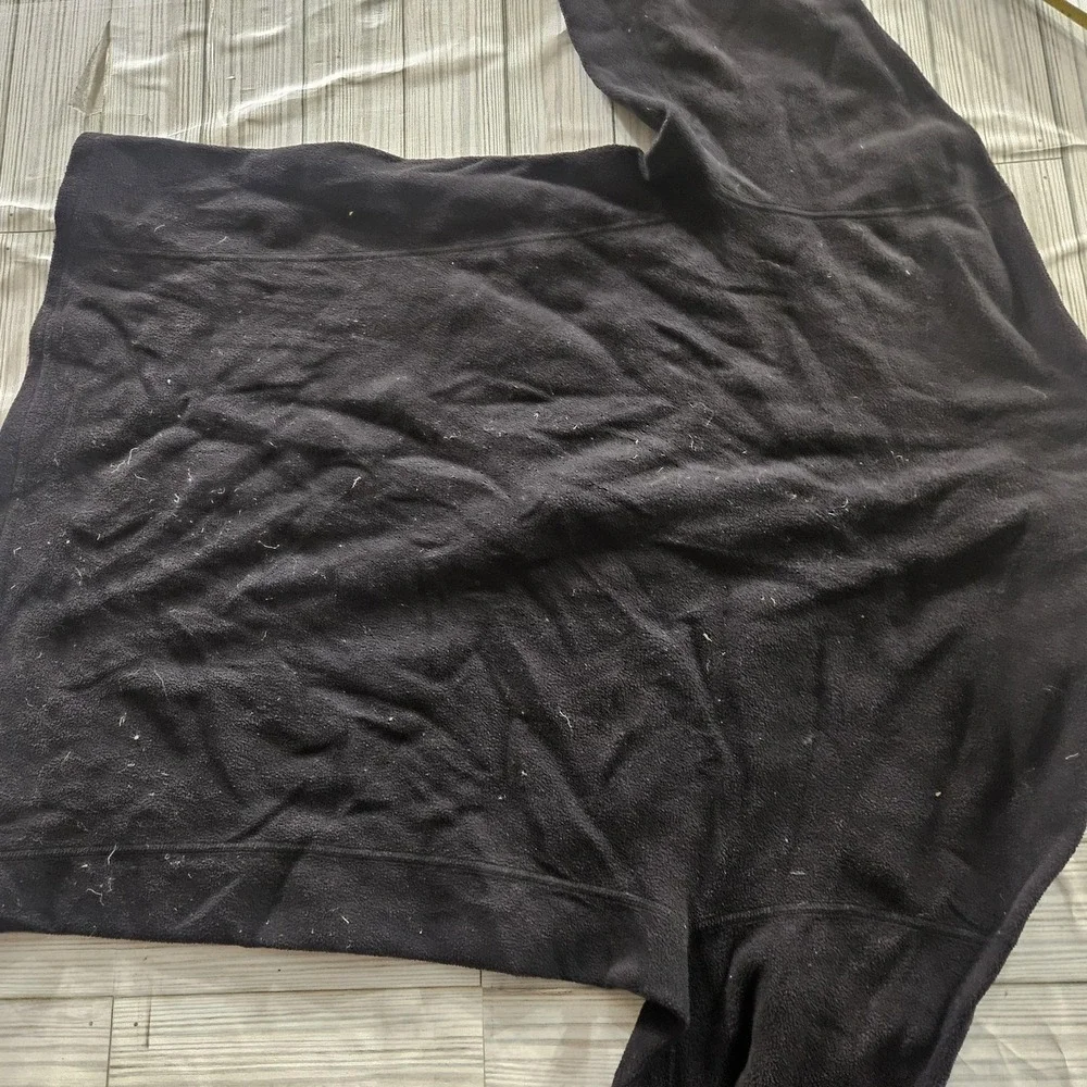 REI Pullover Mens Large Black Fleece‎ Warm 1/4 Zip Outdoor Sweater Logo Patch